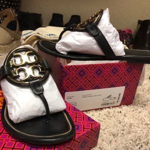 Tory Burch Miller Black with Gold Logo 8.5